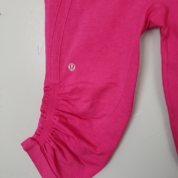 Lululemon In the Flow Pink Cropped Athletic Leggings Crop Active Wear Women's 8 - Picture 9 of 10